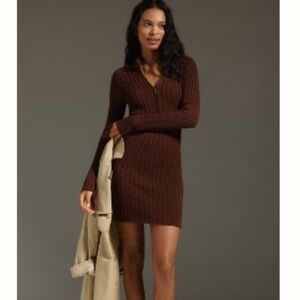 Anthropologie Pilcro quarter zip sweater dress